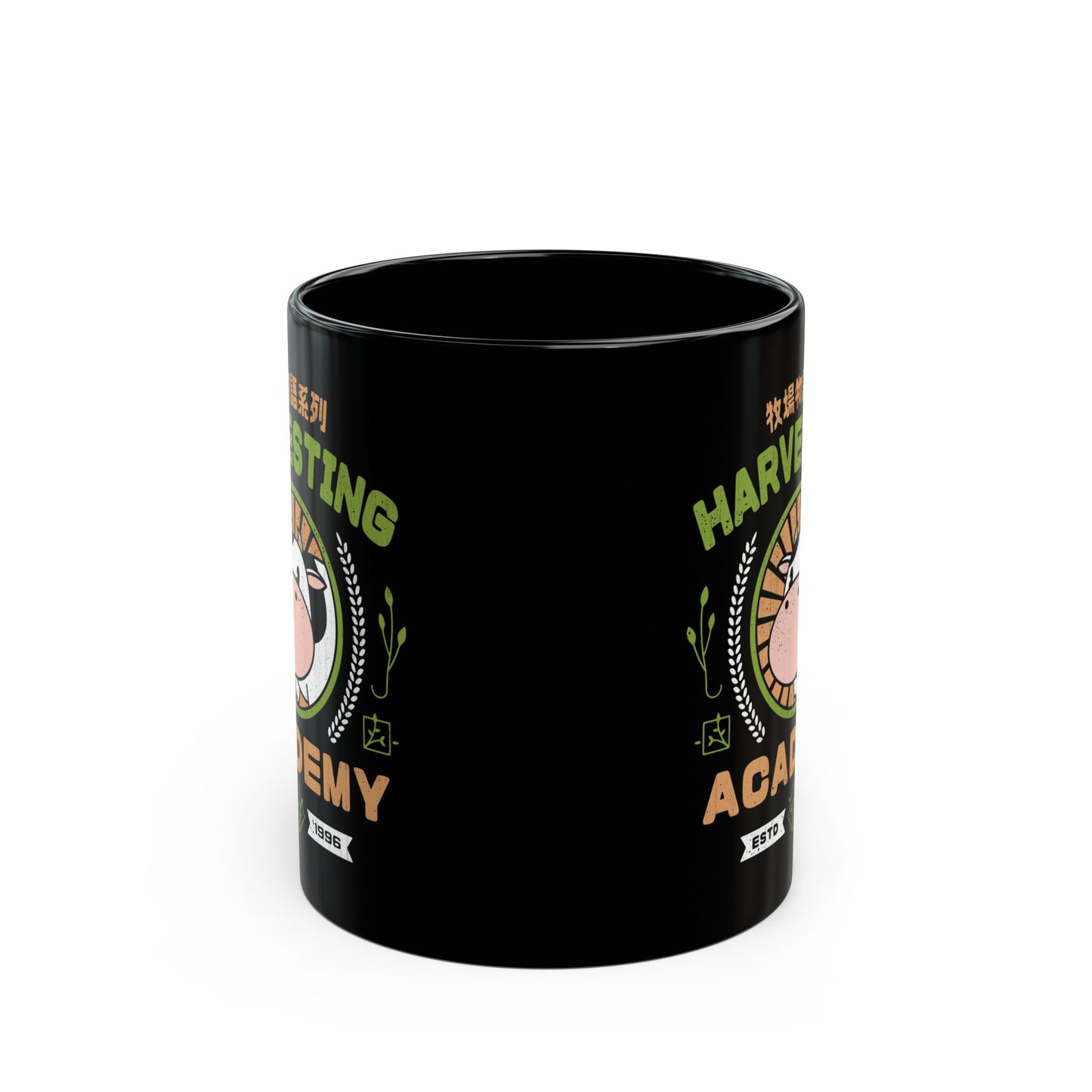 Kawaii Harvesting Academy Black Mug