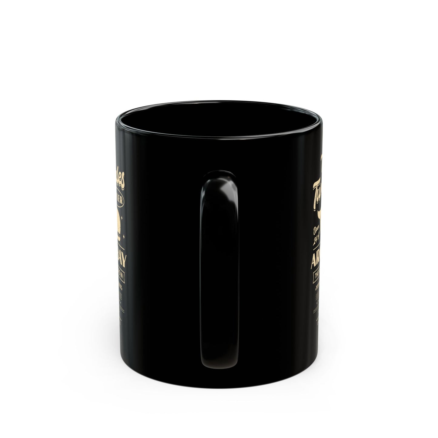 The Two Whales Diner Emblem Black Mug