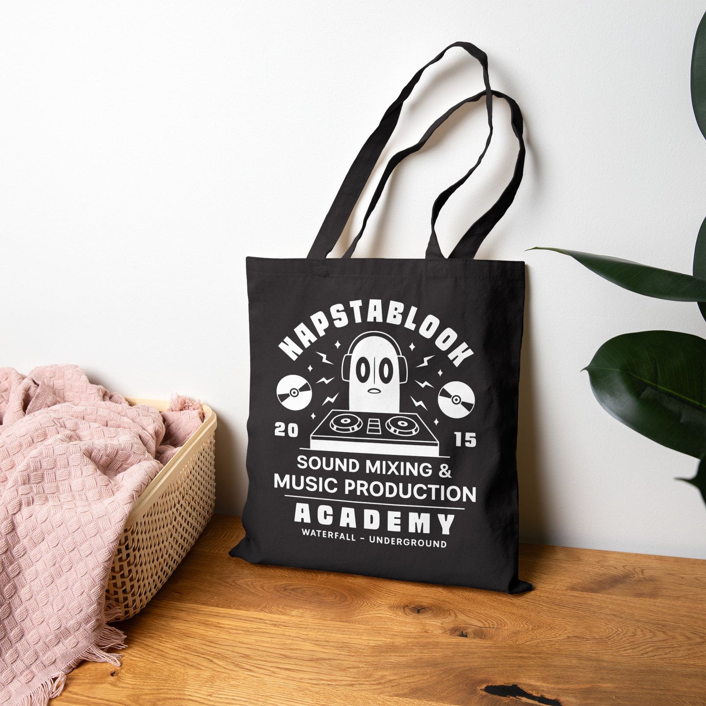 Napstablook Sound Mixing Emblem Canvas Tote Bag