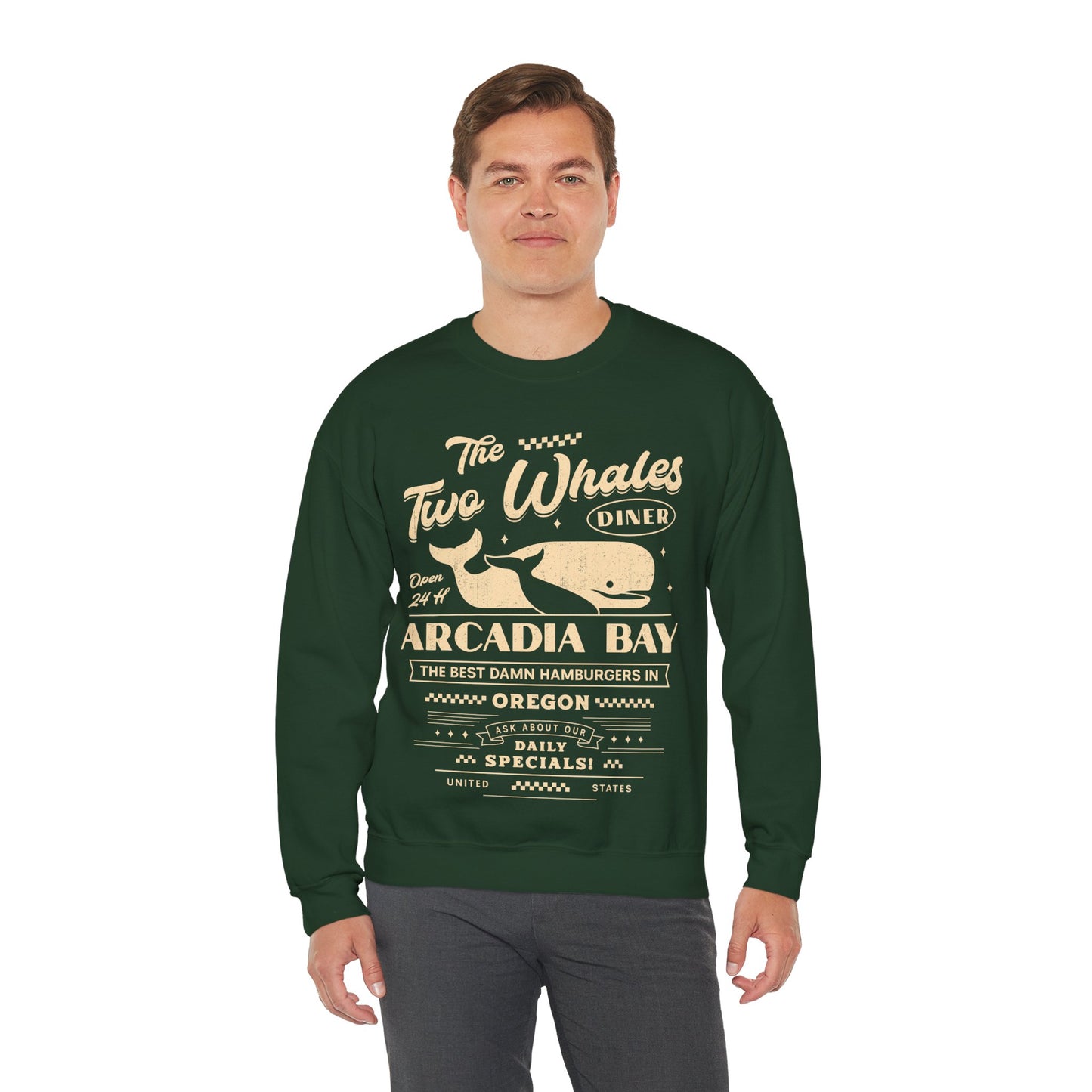 The Two Whales Diner Emblem Unisex Crewneck Sweatshirt