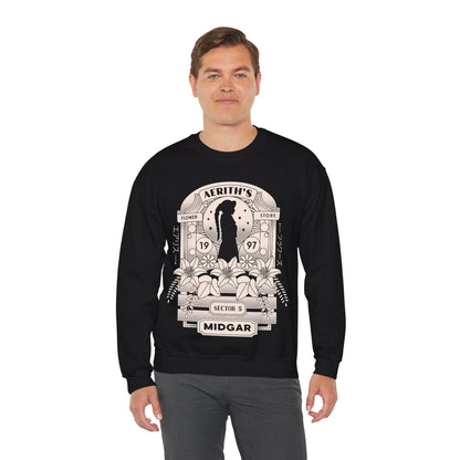 Aerith And Flowers Unisex Crewneck Sweatshirt