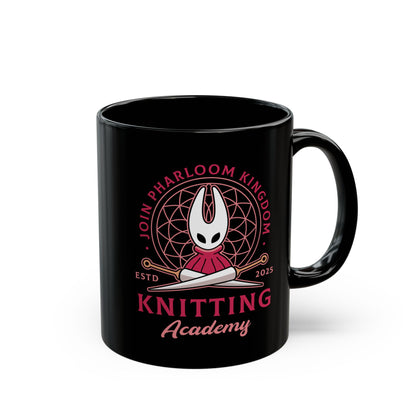 Pharloom Knitting Emblem Black Mug