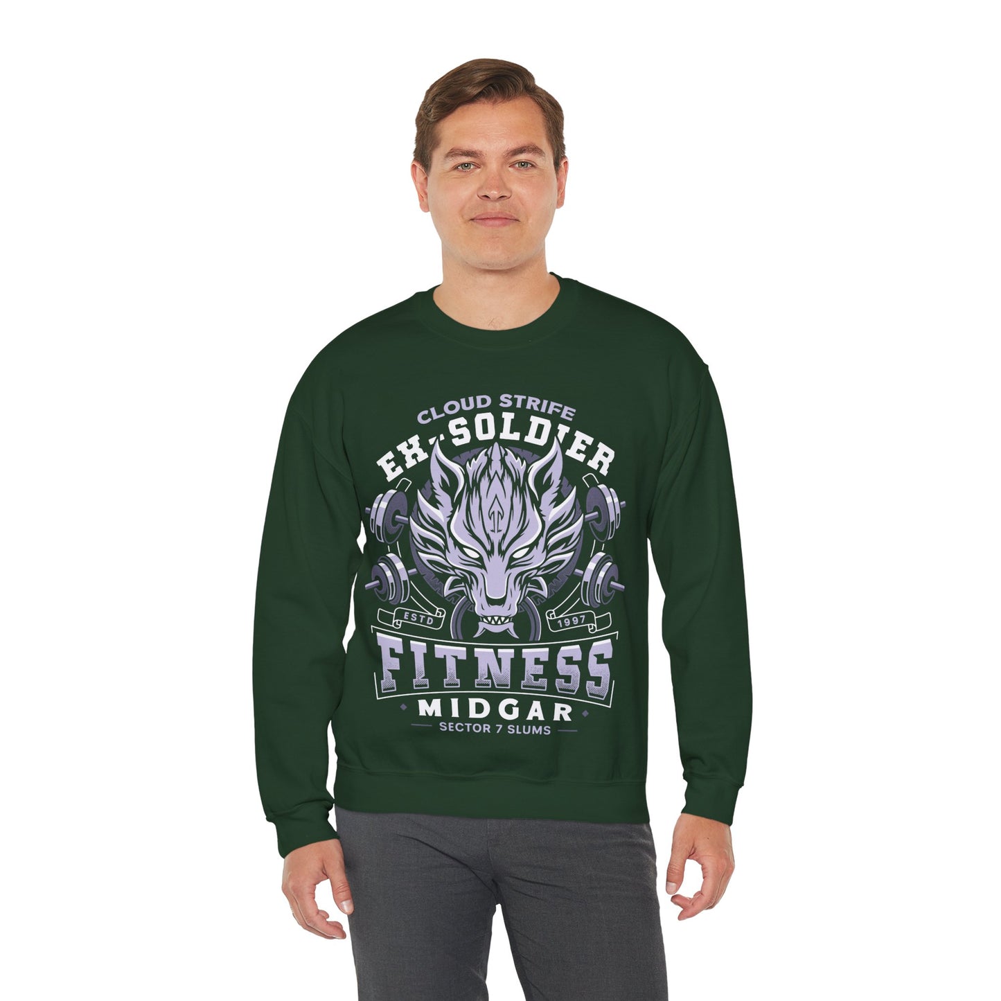 Strife Midgar Fitness Emblem Crewneck Sweatshirt