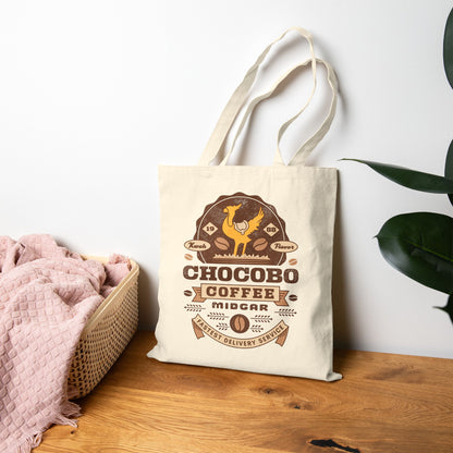 Chocobo Coffee Vintage Canvas Tote Bag