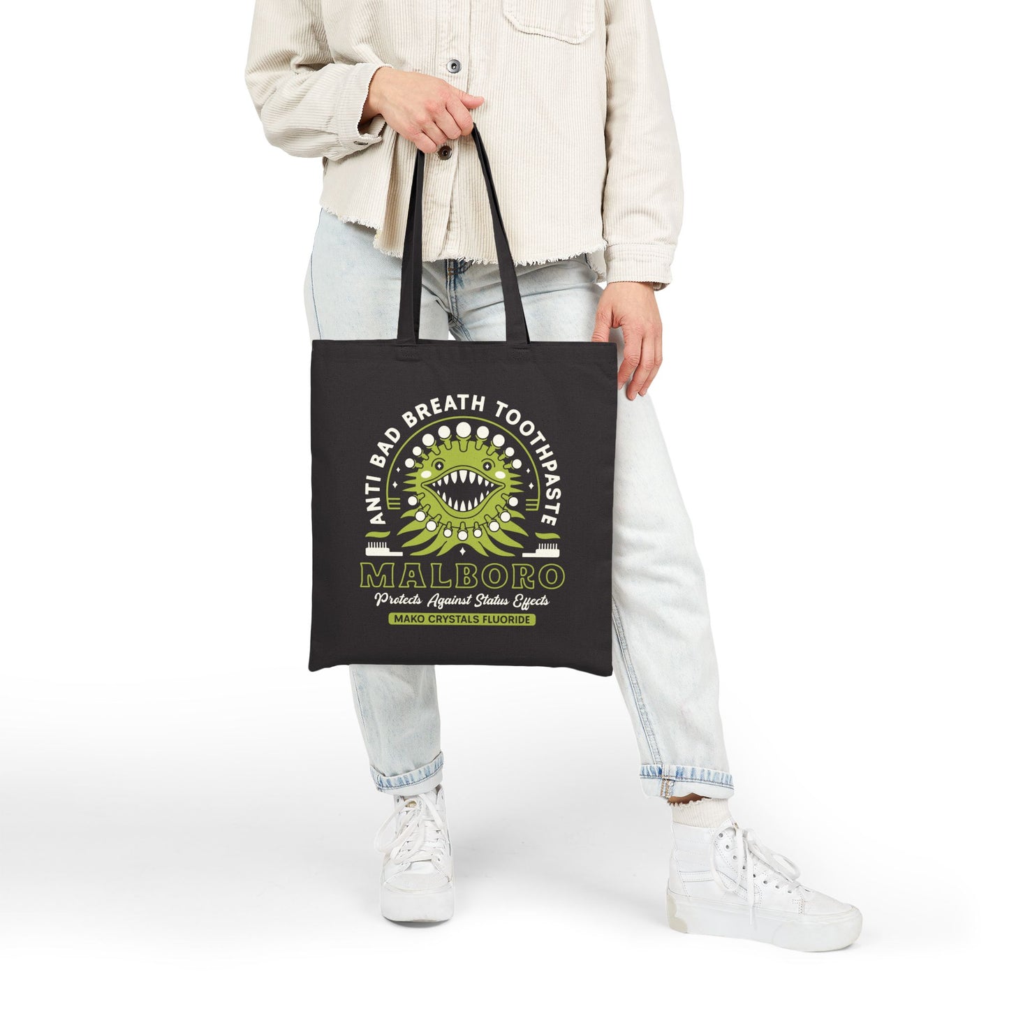 Malboro Toothpaste Emblem Cotton Canvas Tote Bag