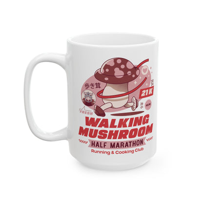 Walking Mushroom Marathon Ceramic Mug