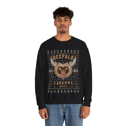 Savanna Beefalo Ugly Sweater Unisex Crewneck Sweatshirt