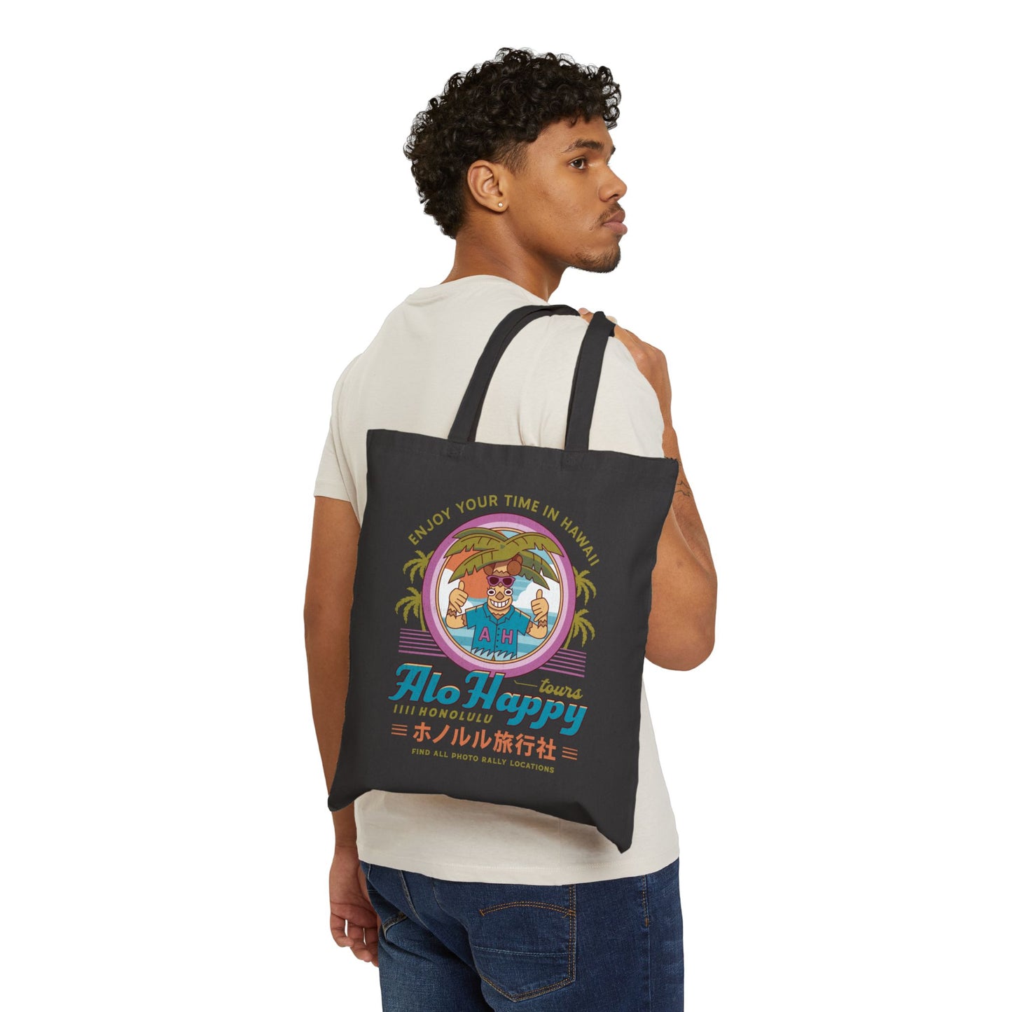 Alo Happy Tours Vintage Cotton Canvas Tote Bag