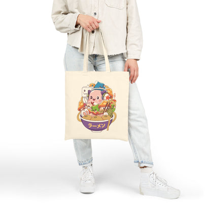 Maple World Monsters Ramen Cotton Canvas Tote Bag