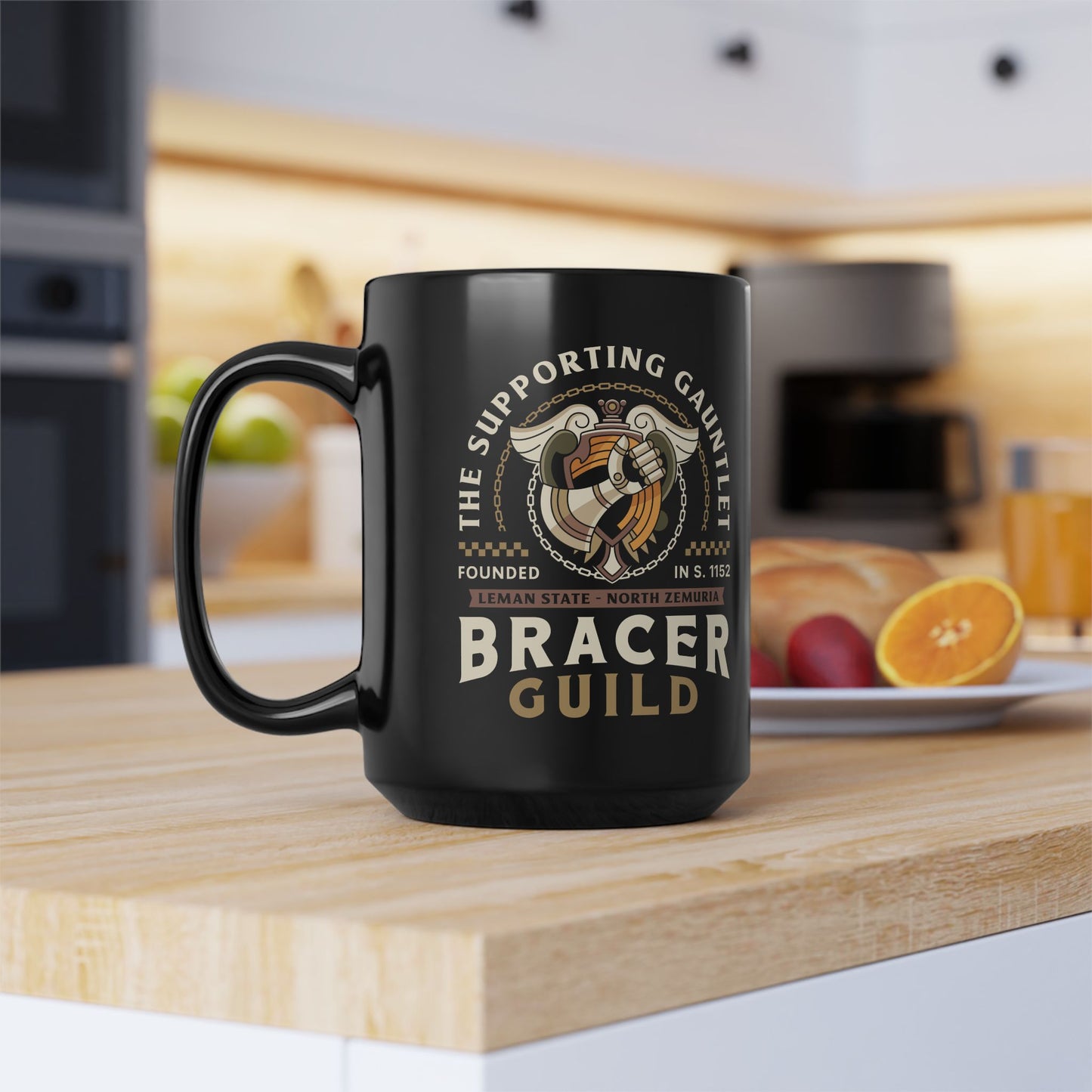 Bracers Guild Leman Crest Black Mug