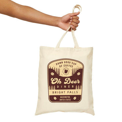 Oh Deer Diner Emblem Canvas Tote Bag