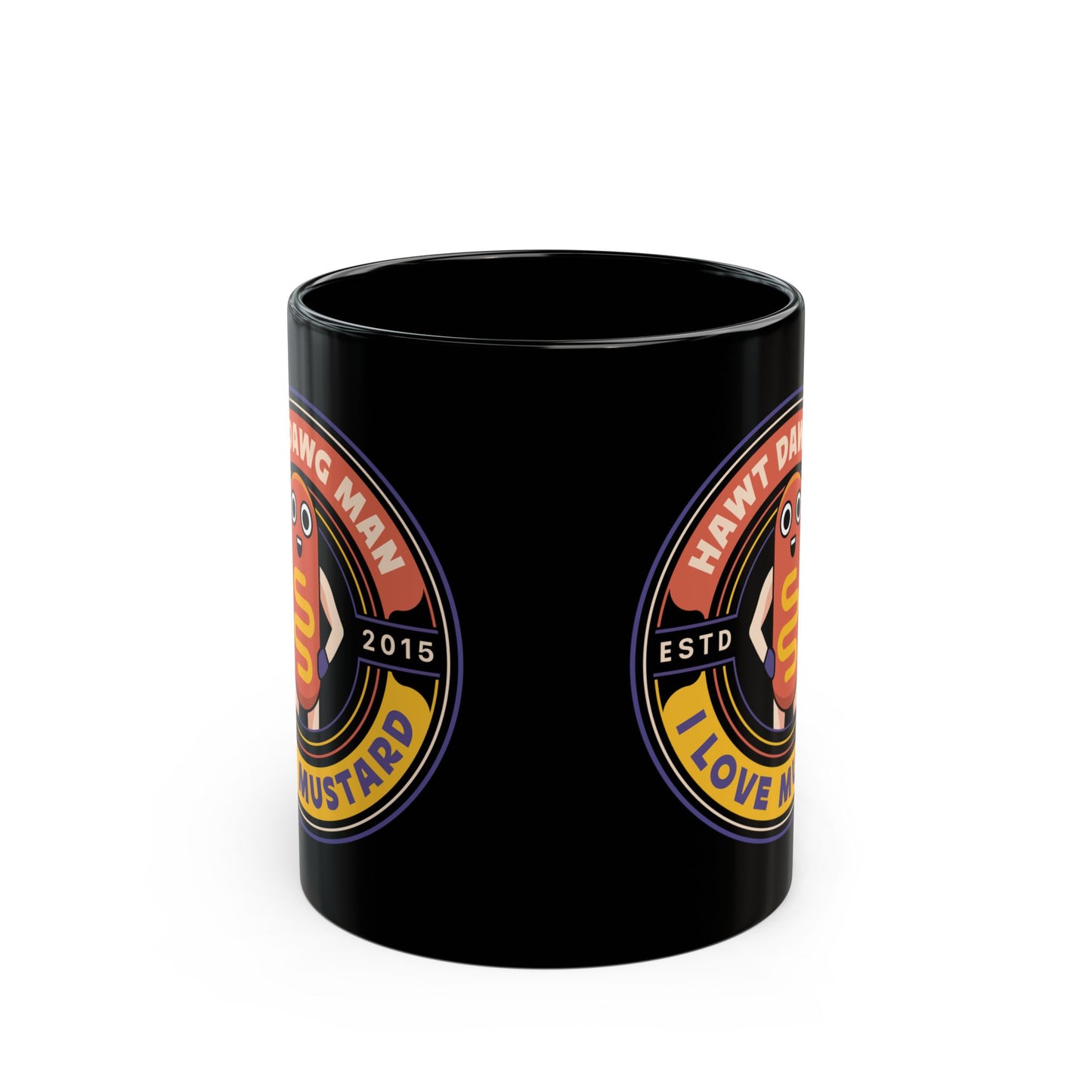 Hawt Dawg Man Emblem Black Mug