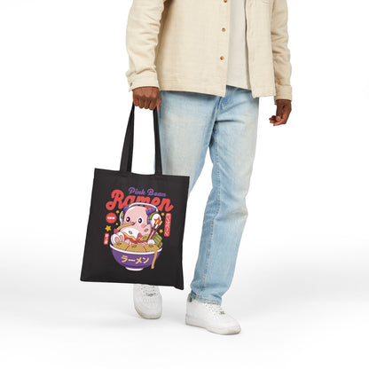 Pink Bean Ramen Kawaii Canvas Tote Bag