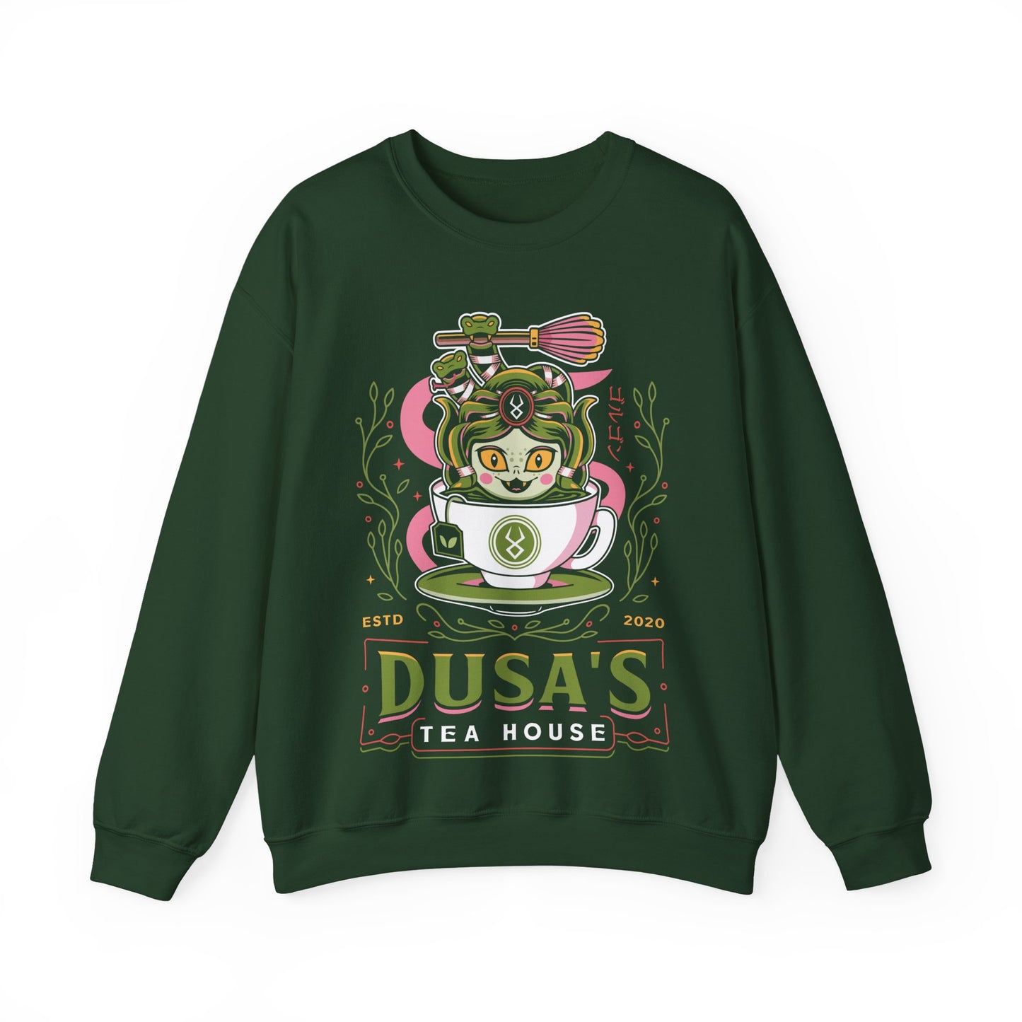 Dusa Green Tea Emblem Crewneck Sweatshirt