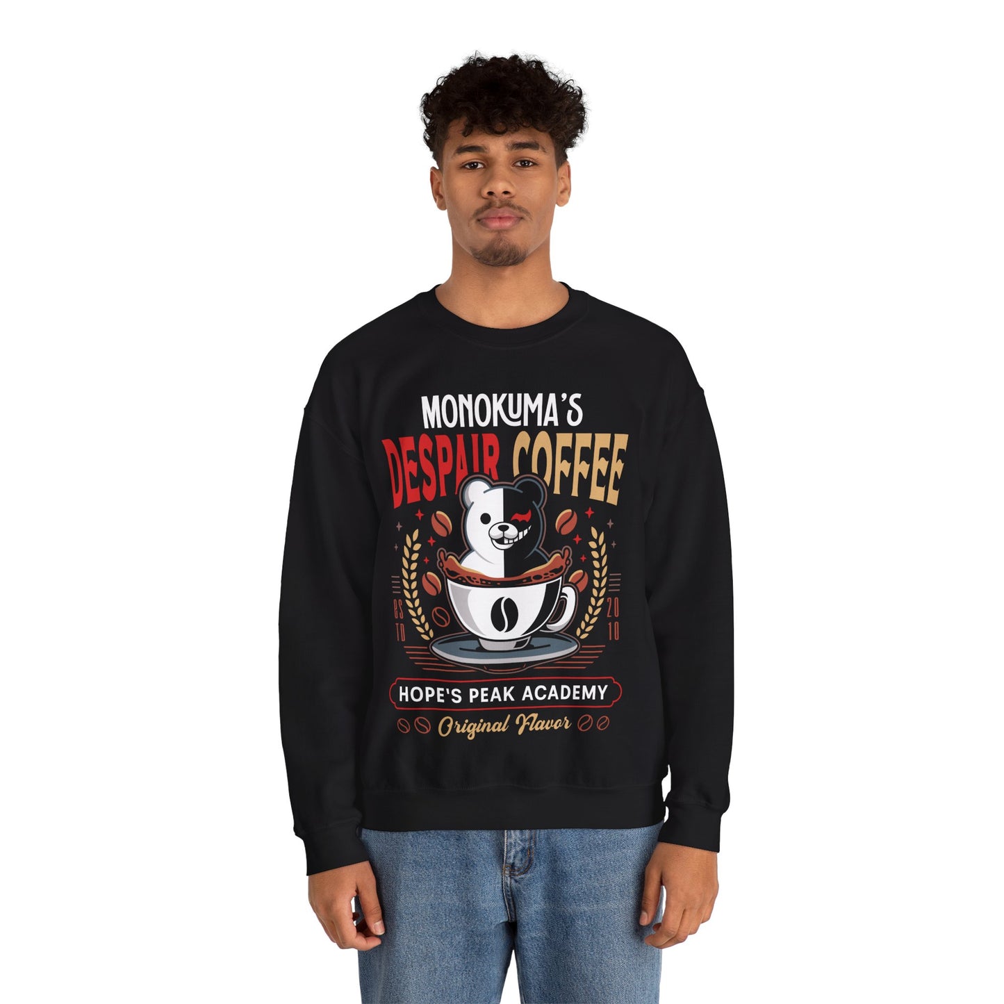 Hopes Peak Academy Coffee Crest Crewneck Sweatshirt
