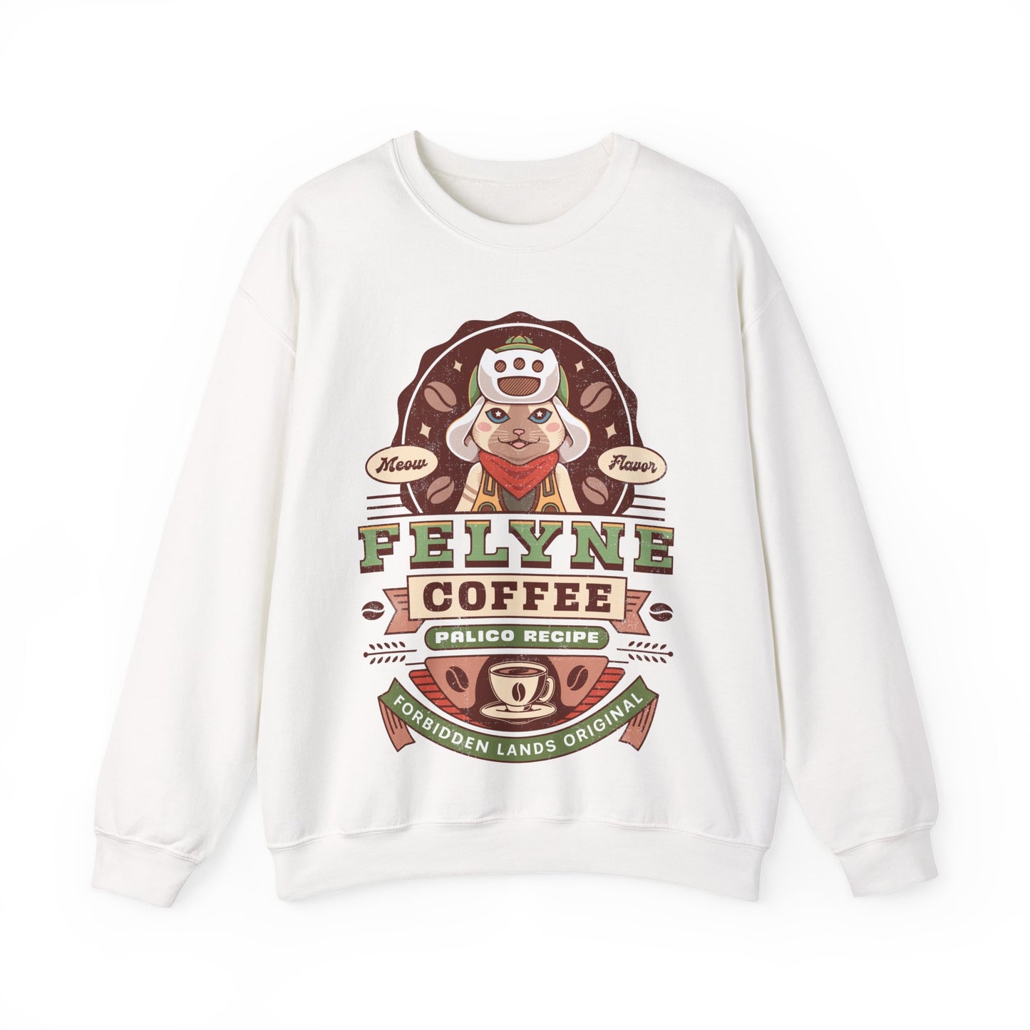 Felyne Palico Coffee Vintage Unisex Crewneck Sweatshirt
