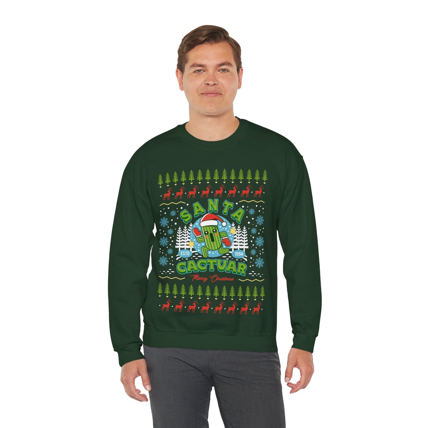 Santa Cactuar Christmas Unisex Crewneck Sweatshirt