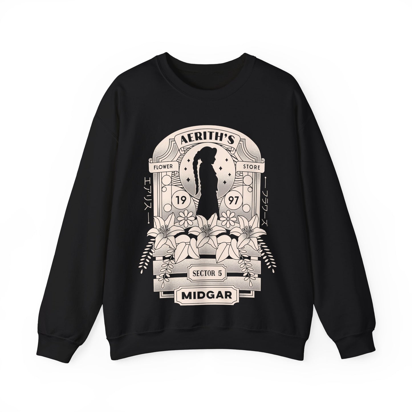 Aerith And Flowers Unisex Crewneck Sweatshirt