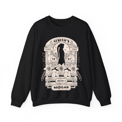 Aerith And Flowers Unisex Crewneck Sweatshirt