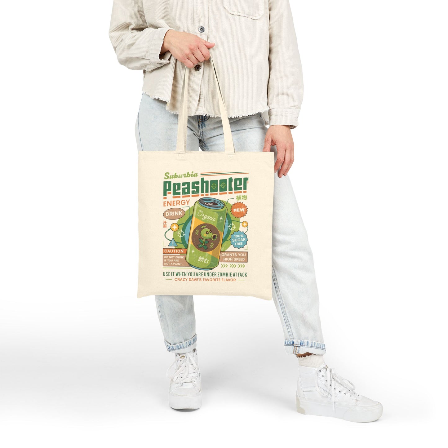 Peashooter Energy Drink Cotton Canvas Tote Bag