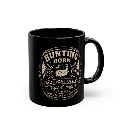 Hunting Horn Musical Club Black Mug
