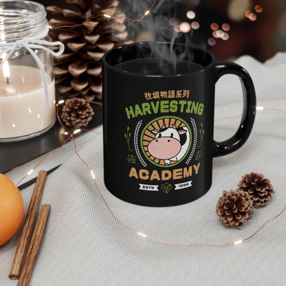 Kawaii Harvesting Academy Black Mug