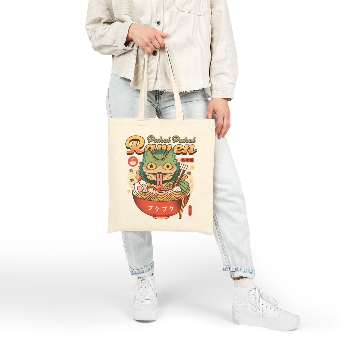 Pukei Pukei Ramen Vintage Cotton Canvas Tote Bag