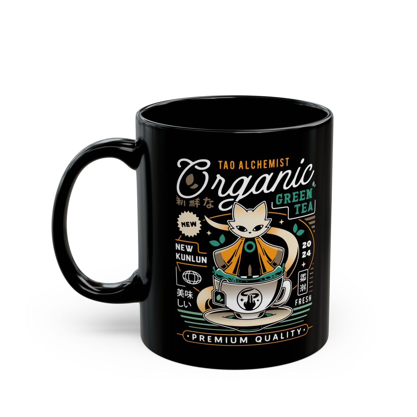 Mysterious Alchemist Green Tea Black Mug