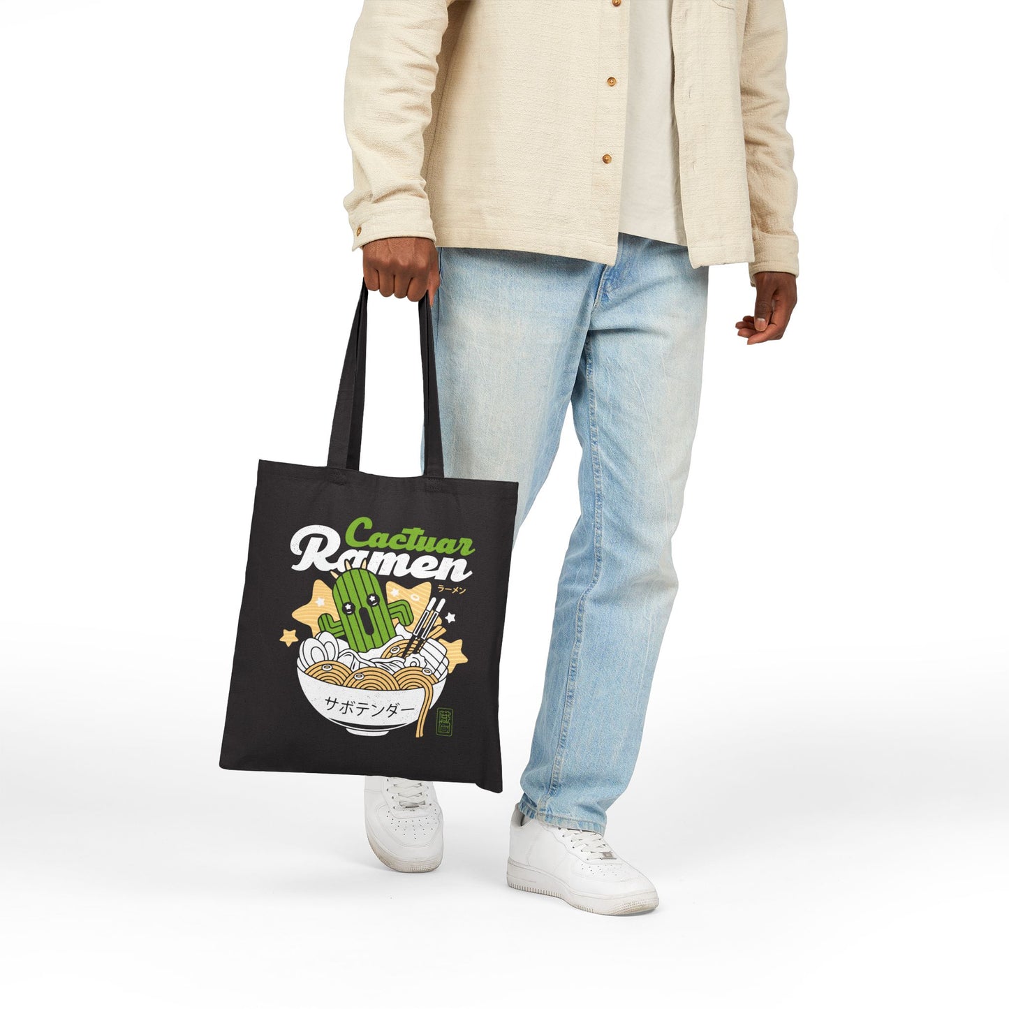 Cactuar Ramen Aesthetic Cotton Canvas Tote Bag