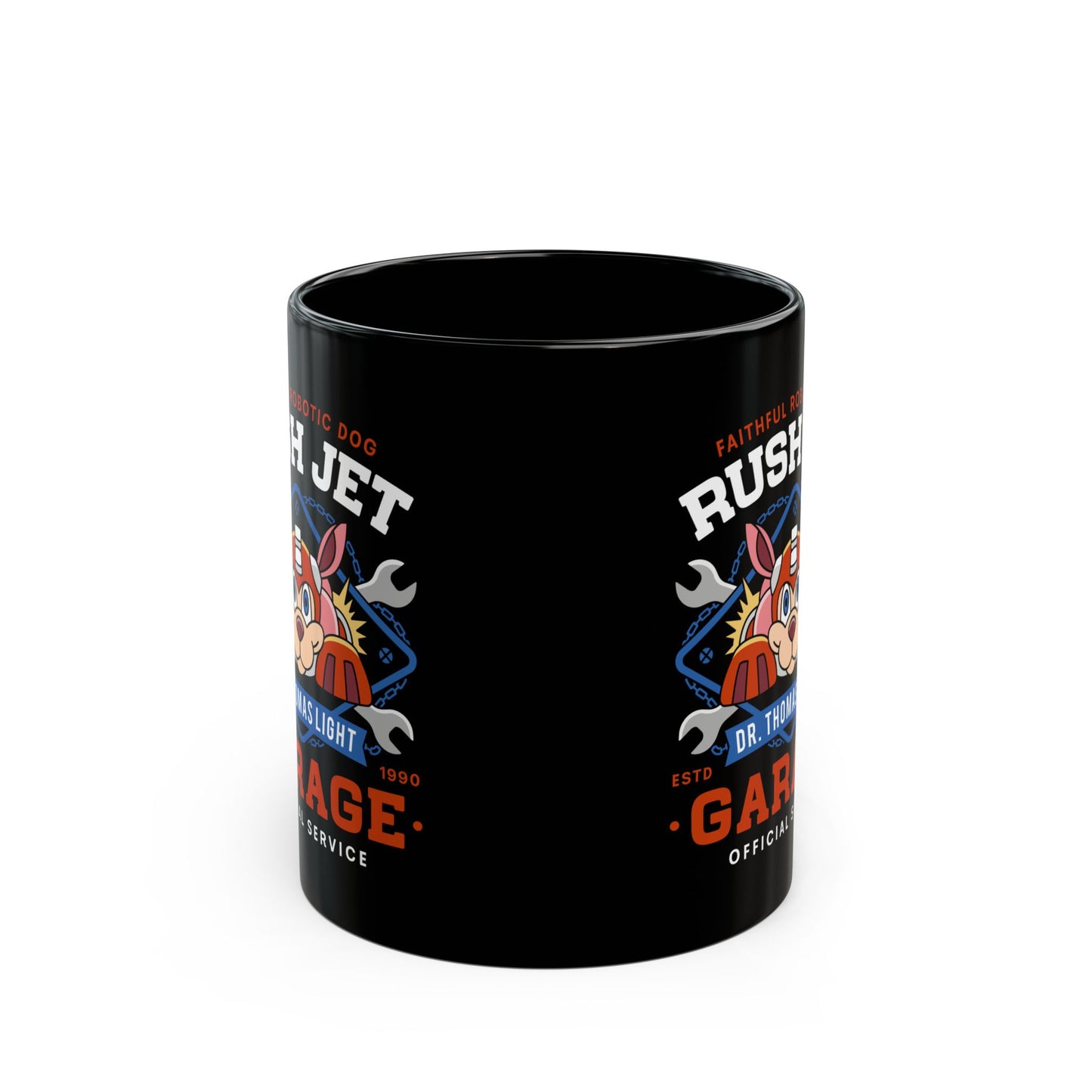 Dr Thomas Light Garage Black Mug
