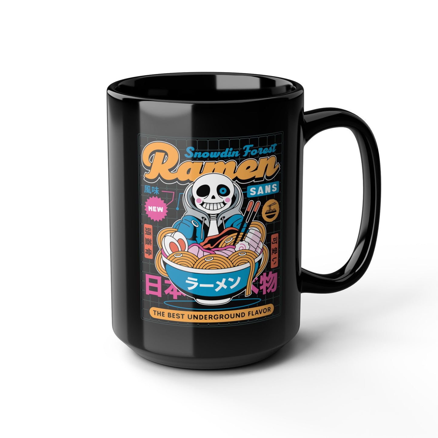 Snowdin Forest Ramen Aesthetic Black Mug