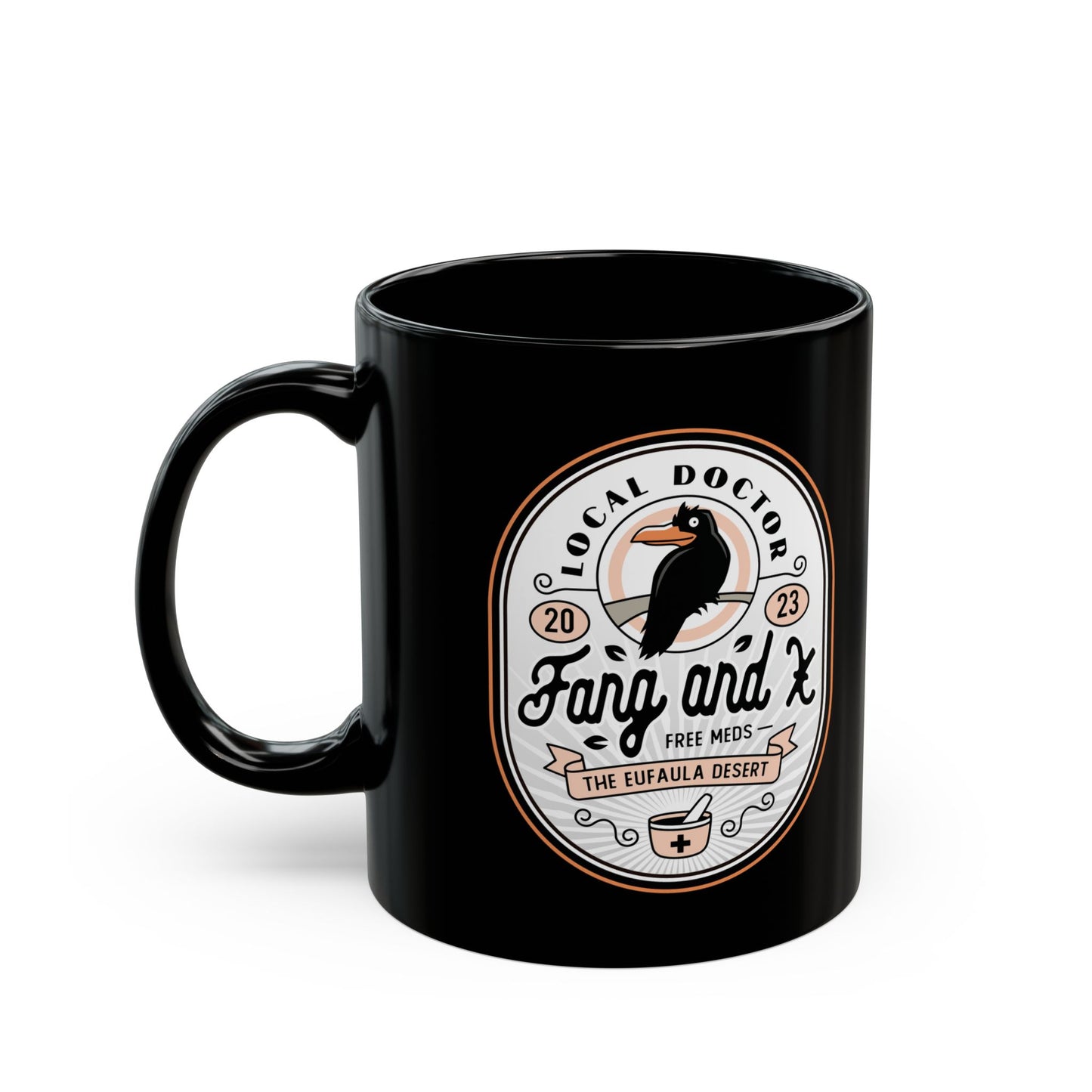 Fang and X Clinic Crest Black Mug