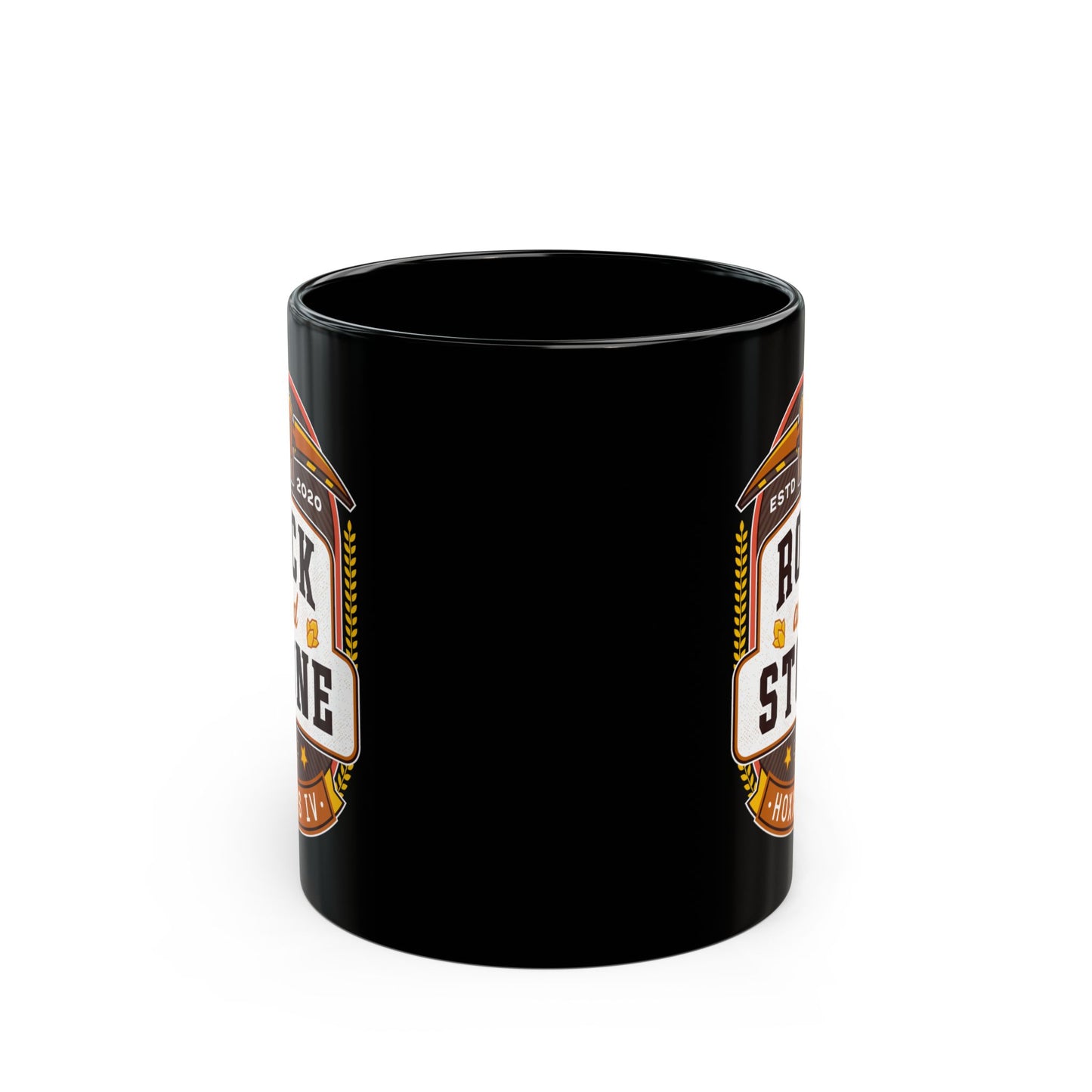 Rock And Stone Emblem Black Mug