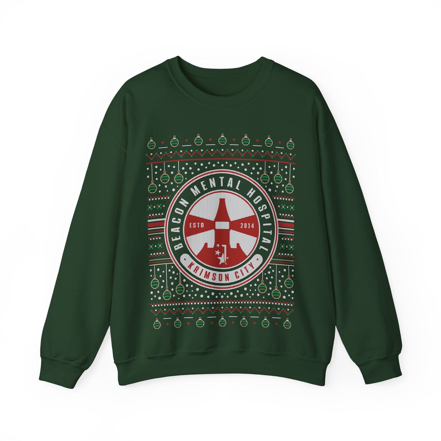 Beacon Mental Hospital Ugly Sweater Crewneck Sweatshirt