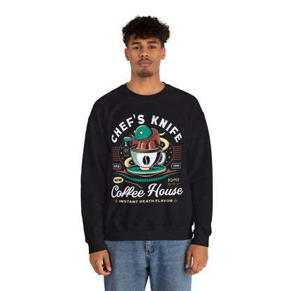 Chefs Knife Coffee Crest Unisex Crewneck Sweatshirt