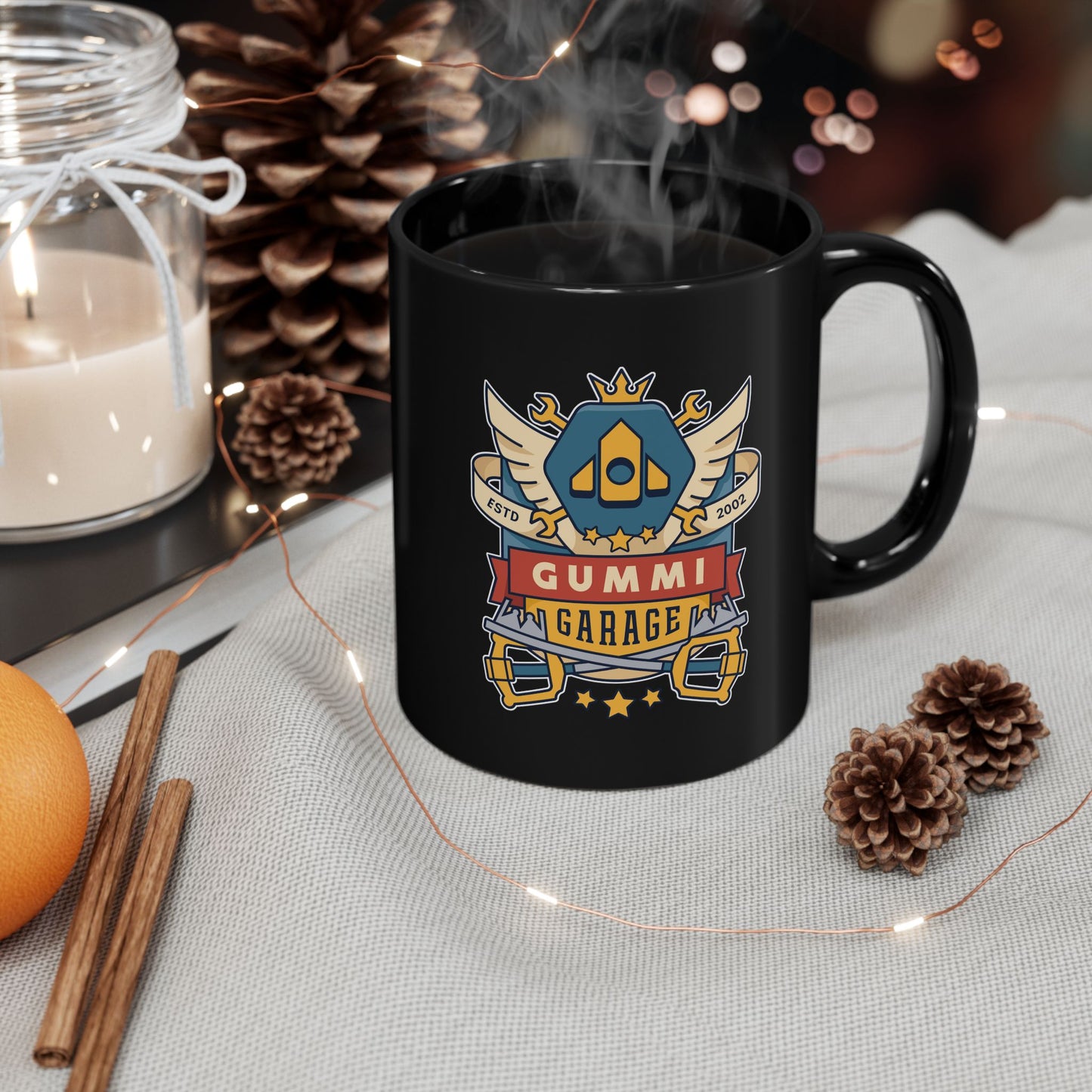 The Gummi Garage Emblem Black Mug