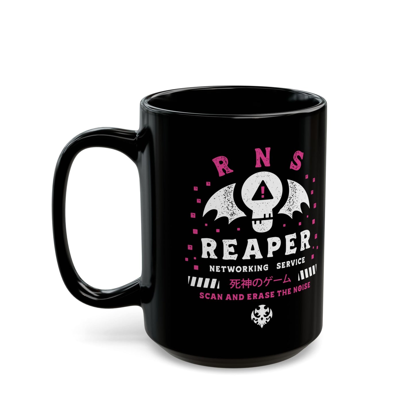Reaper Networking Service Grunge Black Mug