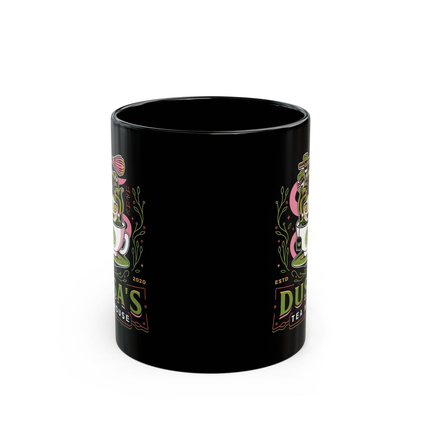 Dusa Green Tea Emblem Black Mug