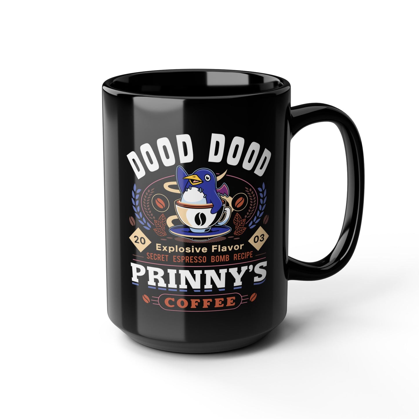 Prinny Dood Coffee Emblem Black Mug