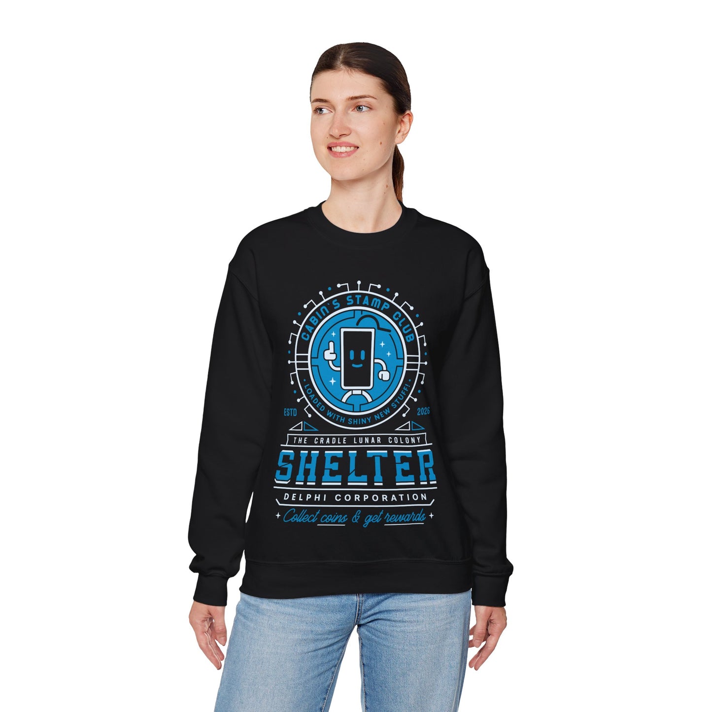 Cabin Coins Stamp Club Emblem Crewneck Sweatshirt