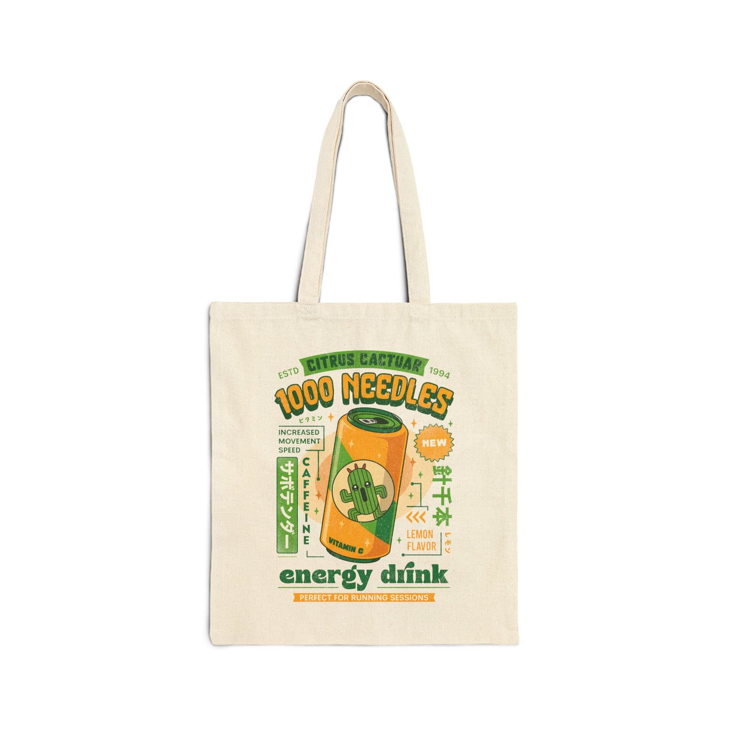 Cactuar Energy Drink Cotton Canvas Tote Bag