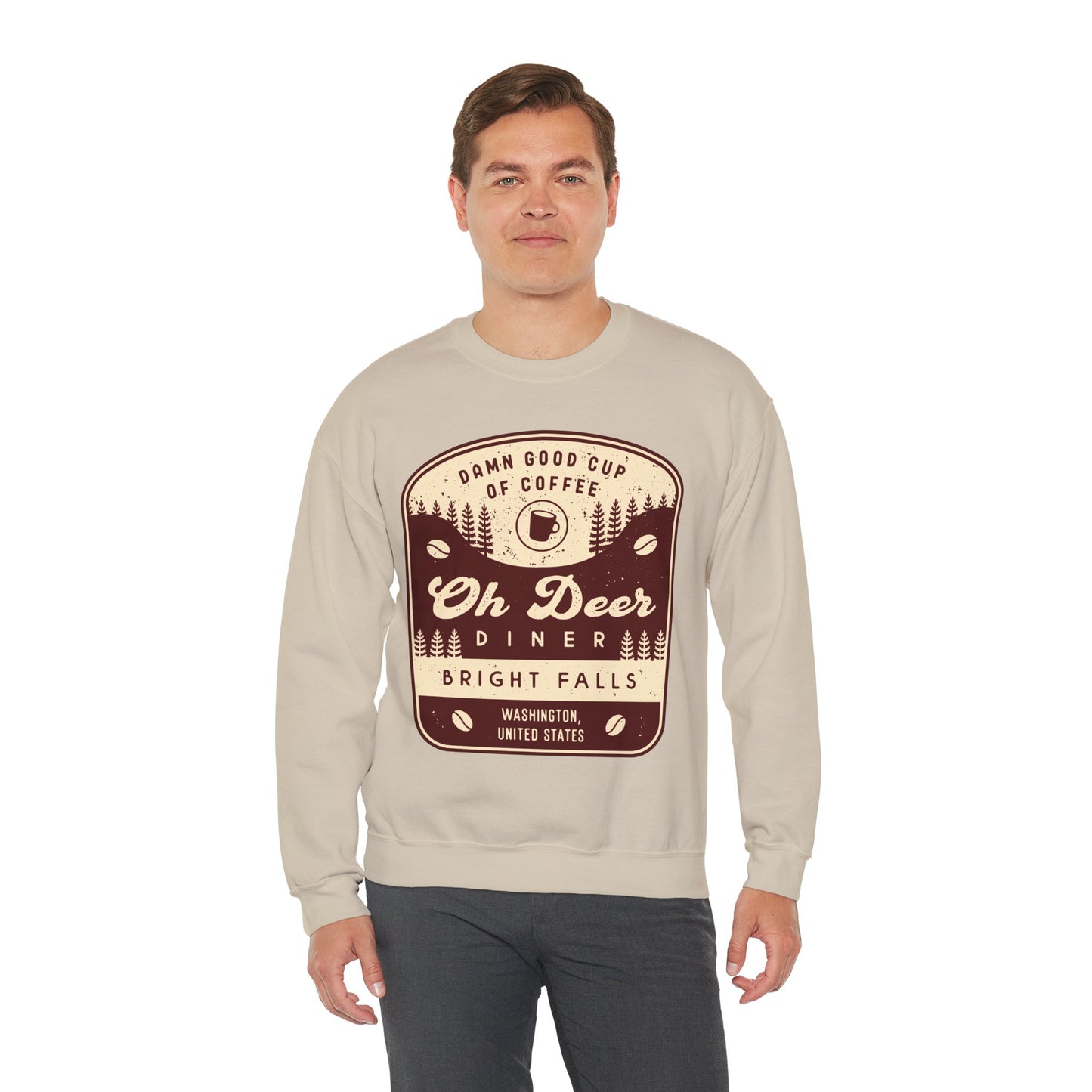 Oh Deer Diner Emblem Unisex Crewneck Sweatshirt