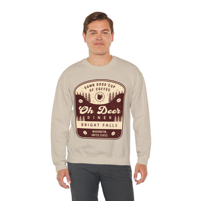 Oh Deer Diner Emblem Unisex Crewneck Sweatshirt