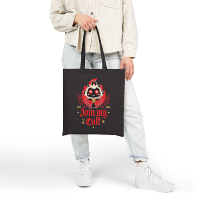 Join My Cult Emblem Cotton Canvas Tote Bag