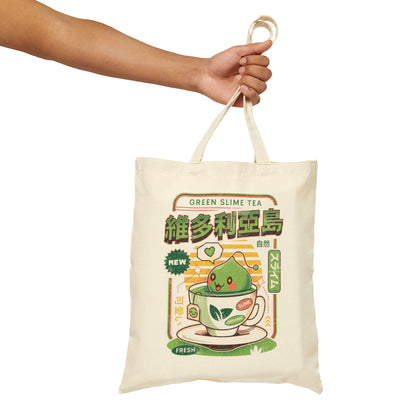 Ramuramu Valley Green Tea Cotton Canvas Tote Bag