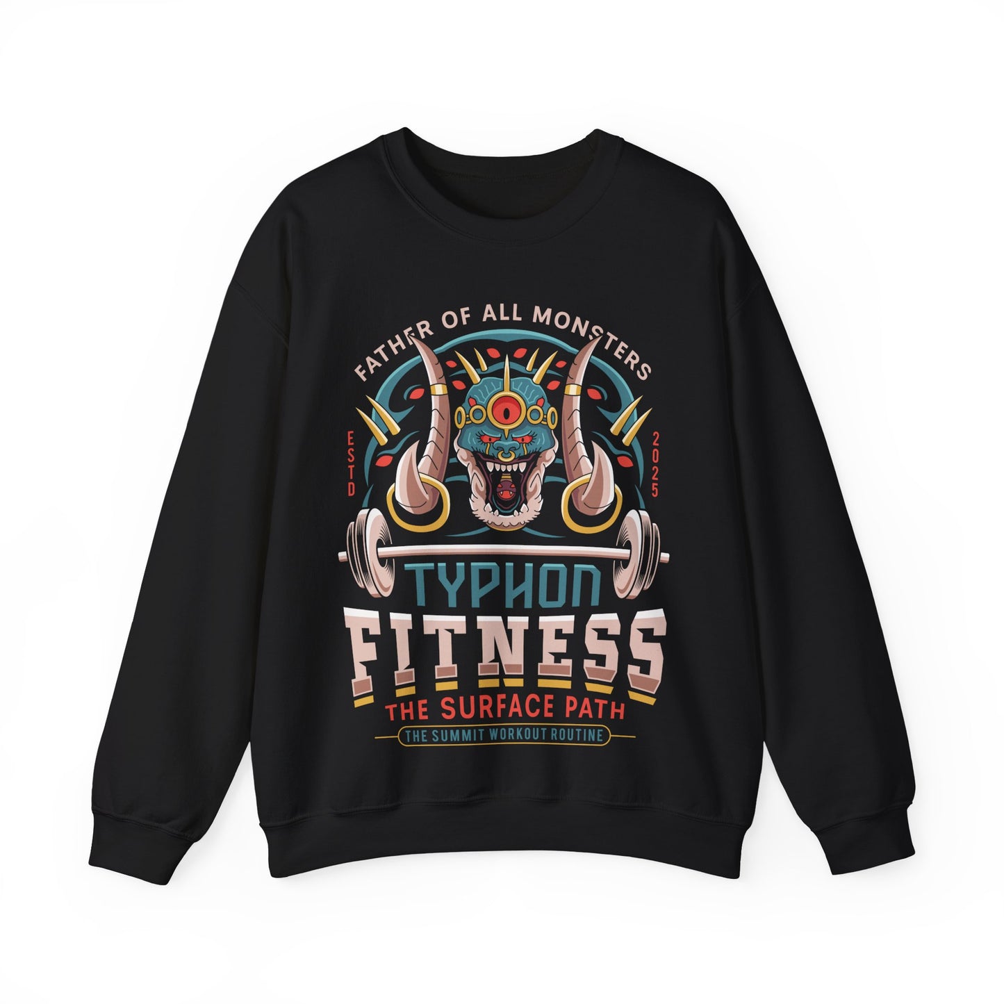 Father Of All Monsters Fitness Emblem Crewneck Sweatshirt