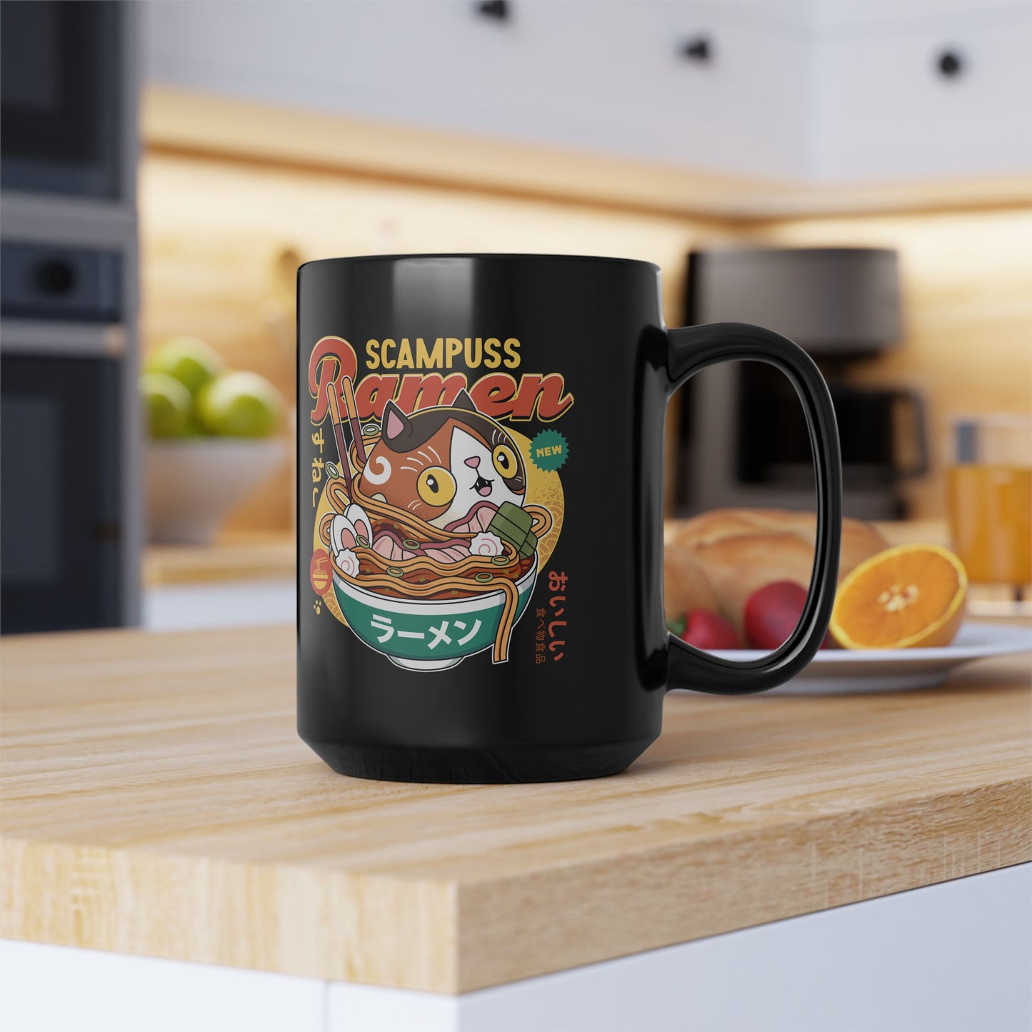 Scampuss Ramen Black Mug