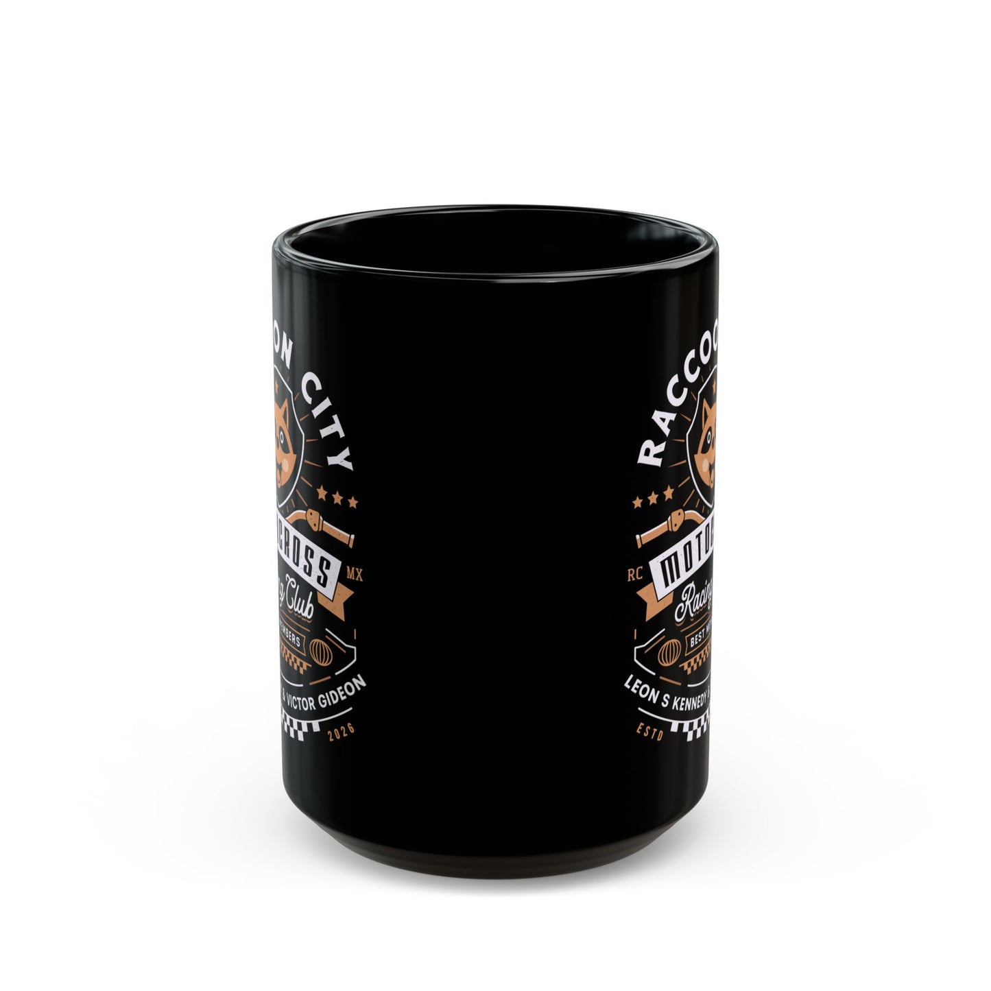 Raccoon City Racing Club Emblem Black Mug