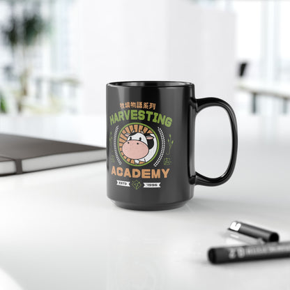 Kawaii Harvesting Academy Black Mug