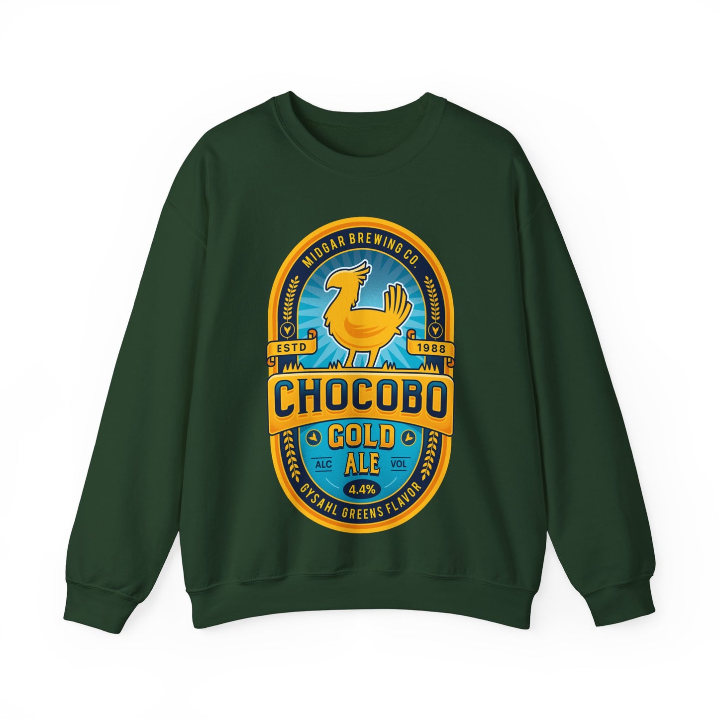Chocobo Gold Beer Emblem Unisex Crewneck Sweatshirt